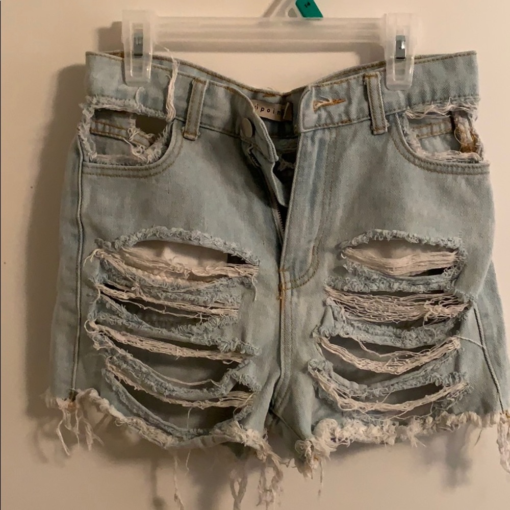 High Waisted Distressed Shorts